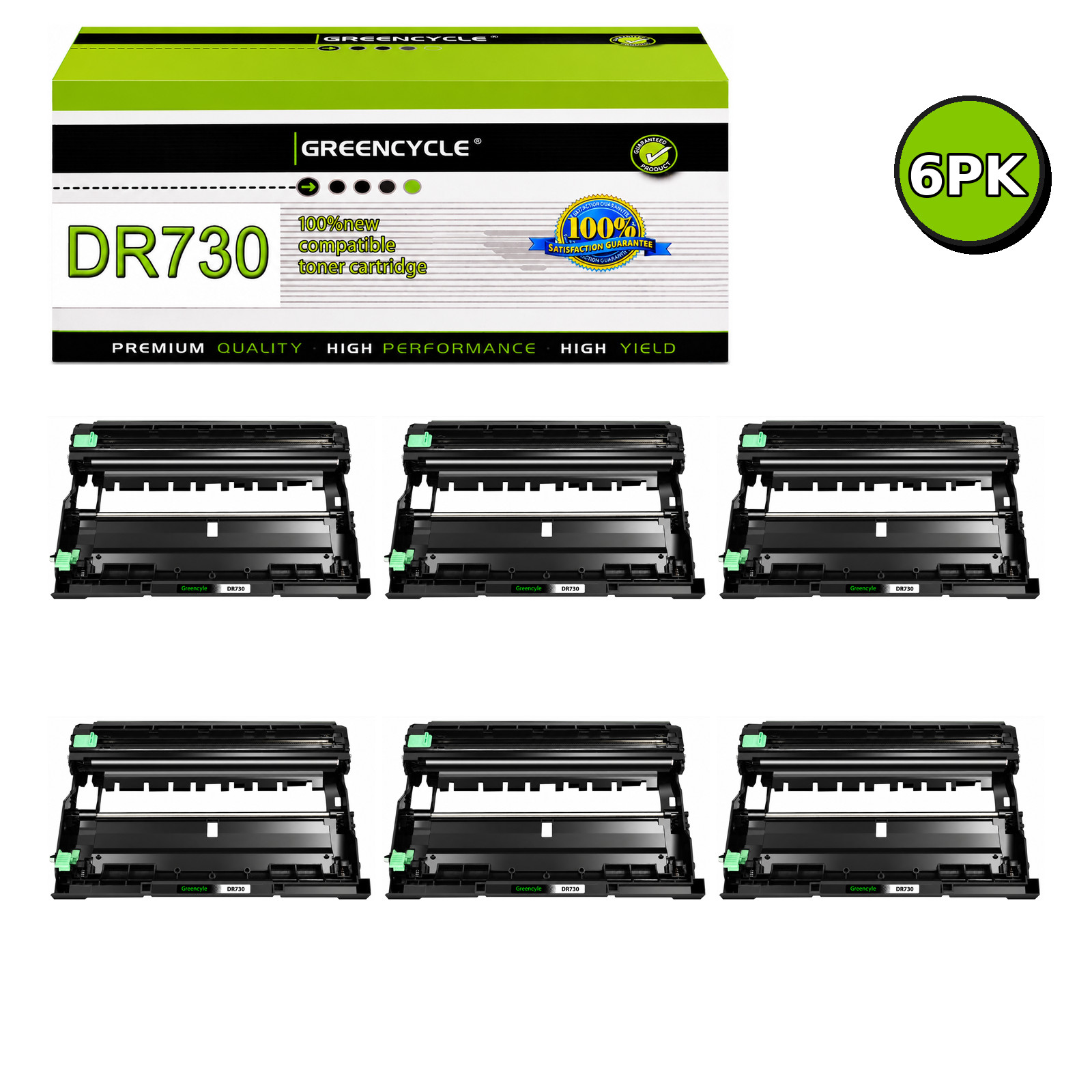 6 Pack - DR730 Drum Unit for Brother DR-730 HL-L2375DW HL-L2395DW HL-L2370DW
