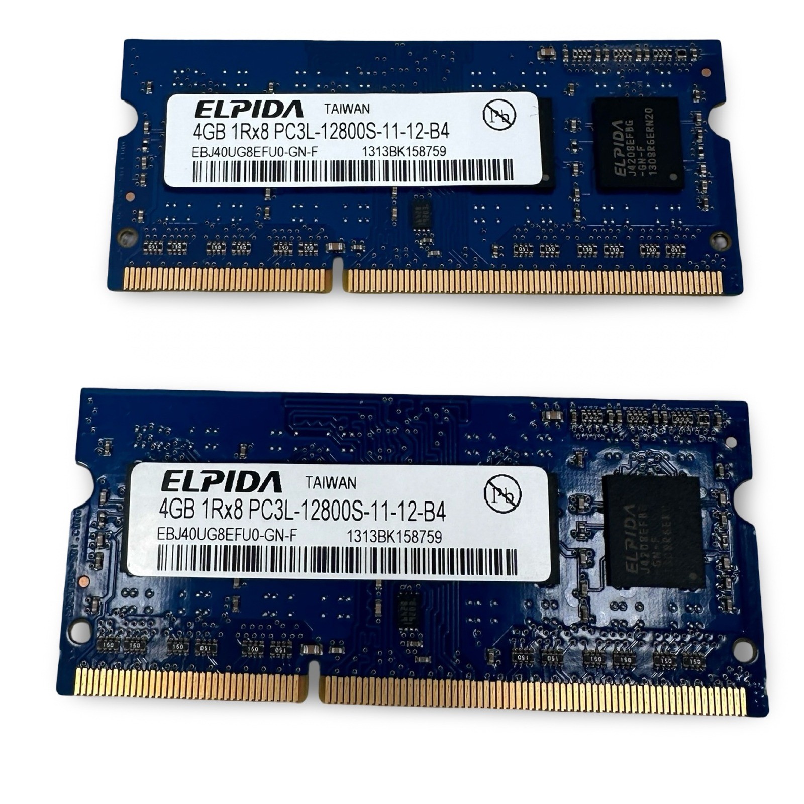 8GB Kit 2x4GB Elpida DDR3L 1600MHz PC3L-12800S Laptop RAM EBJ40UG8EFU0-GN-F