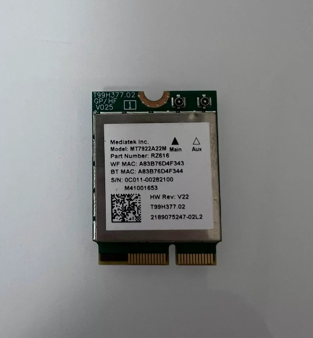 MediaTek MT7922 WiFi6E M.2 NGFF Tri-Band Bluetooth 5.2 Wireless Network Card