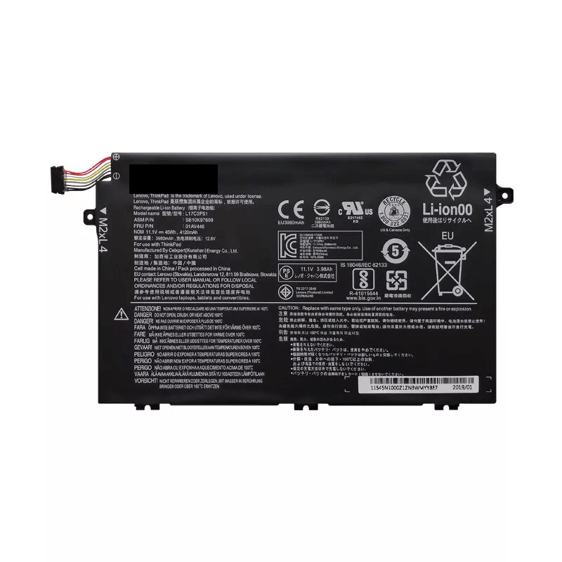 Original L17M3P52 battery For Lenovo Thinkpad E480 E580 E485 E585 E490 R480 R580