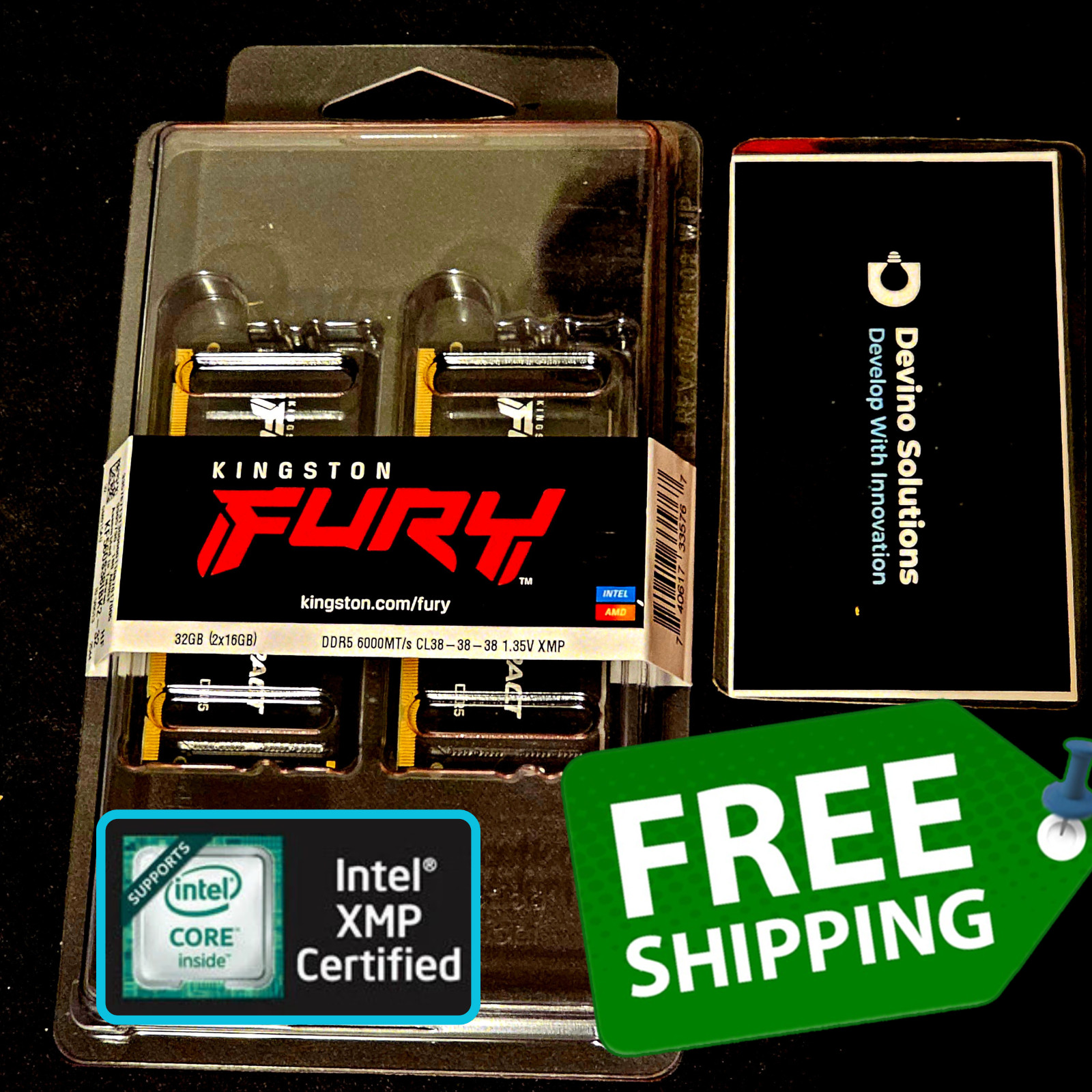 Kingston Fury Impact 32GB (16GBx2) DDR5 6000MHz CL38 SODIMM Laptop RAM Intel AMD