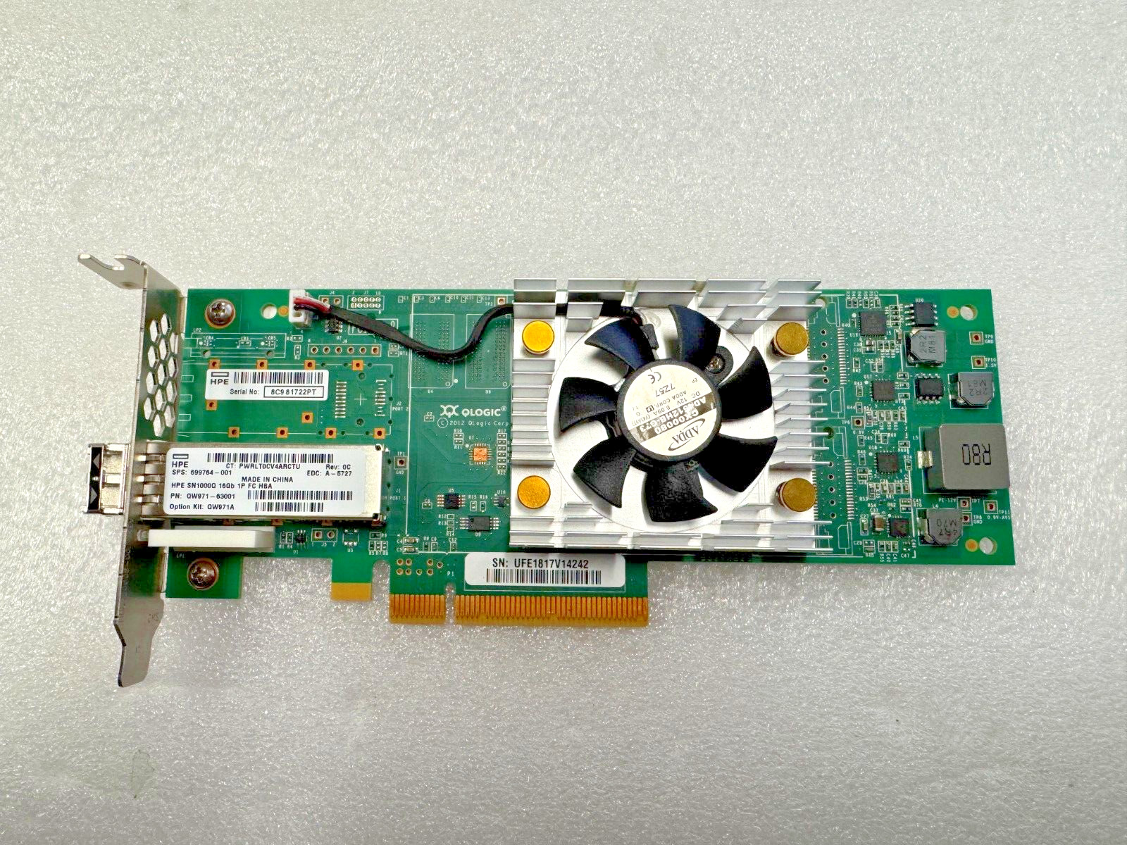 QW971A HPE SN1000Q 16GB 1-PORT PCIE FC HOST BUS ADAPTER 699764-001 w/ E7Y09A