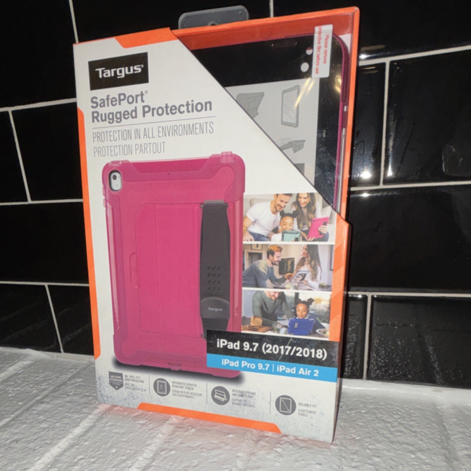 Targus SafePort Rugged Case Pink for iPad 9.7 Pro 9.7 Air 2 Stand Strap