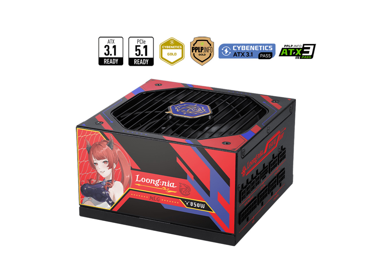 MSI A850GLS MLG EDITION, Fully Modular Compact Gaming 850W Power Supply, 80+