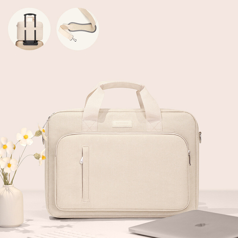 Laptop Bag Notebook Solid Color Multi-pocket Computer Bag Airbag Shockproof