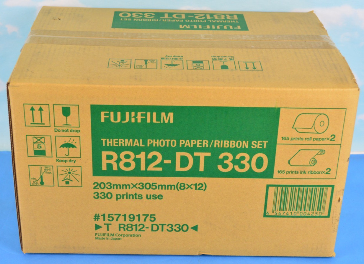Fujifilm R812-DT 330 Thermal Photo Paper and Ribbon Set NEW OEM SEALED BOX