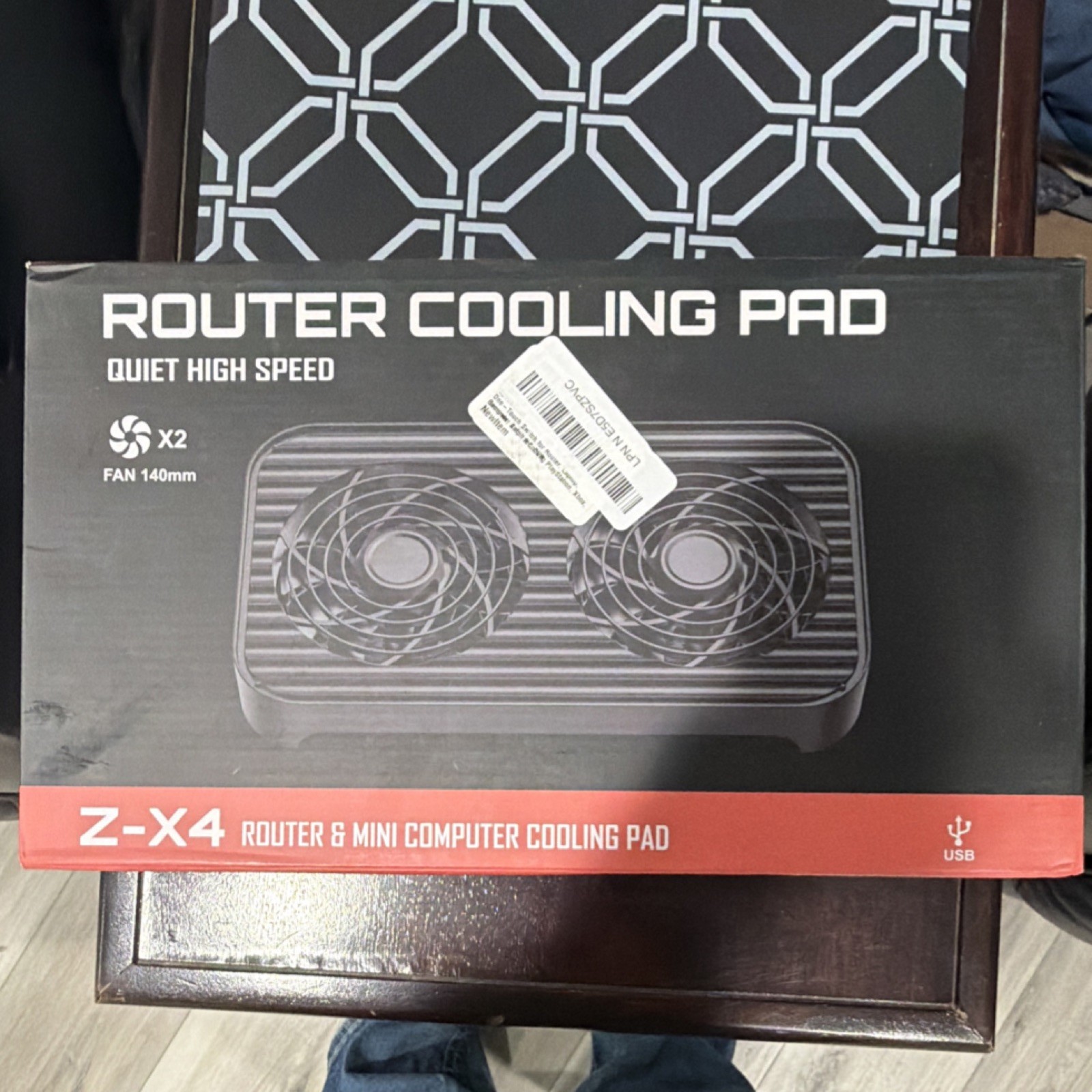  Z-X4 Laptop Cooling Pad 2 Fans USB-Powered Quiet High Speed Black