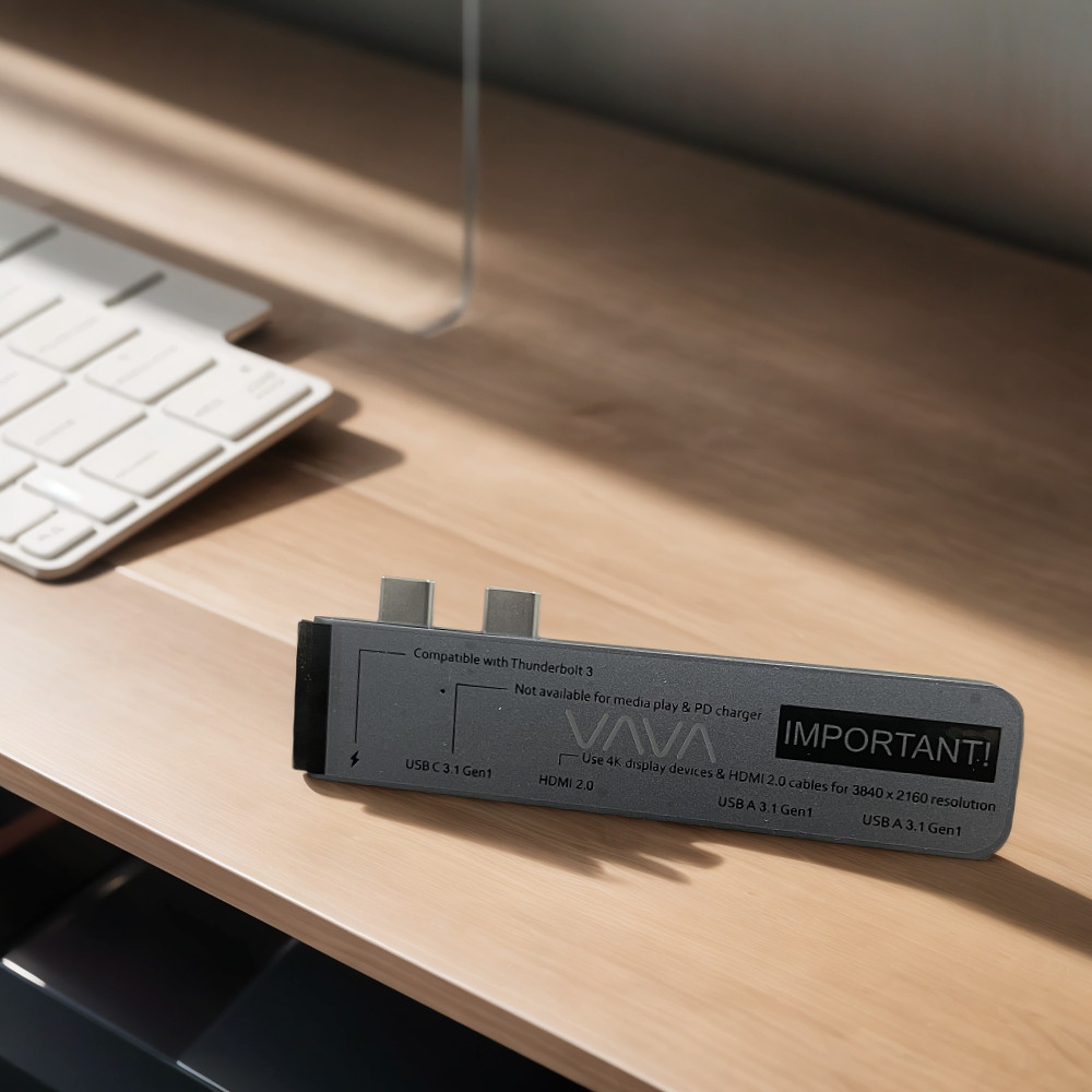 5 in 2 USB C Hub for MacBook Boost Productivity with Thunderbolt 3 and HDMI Supp