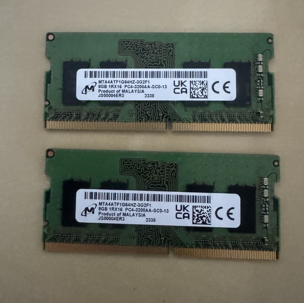 Micron 16GB (2x8GB) PC4-3200AA SODIMM DDR4 Laptop Memory Kit