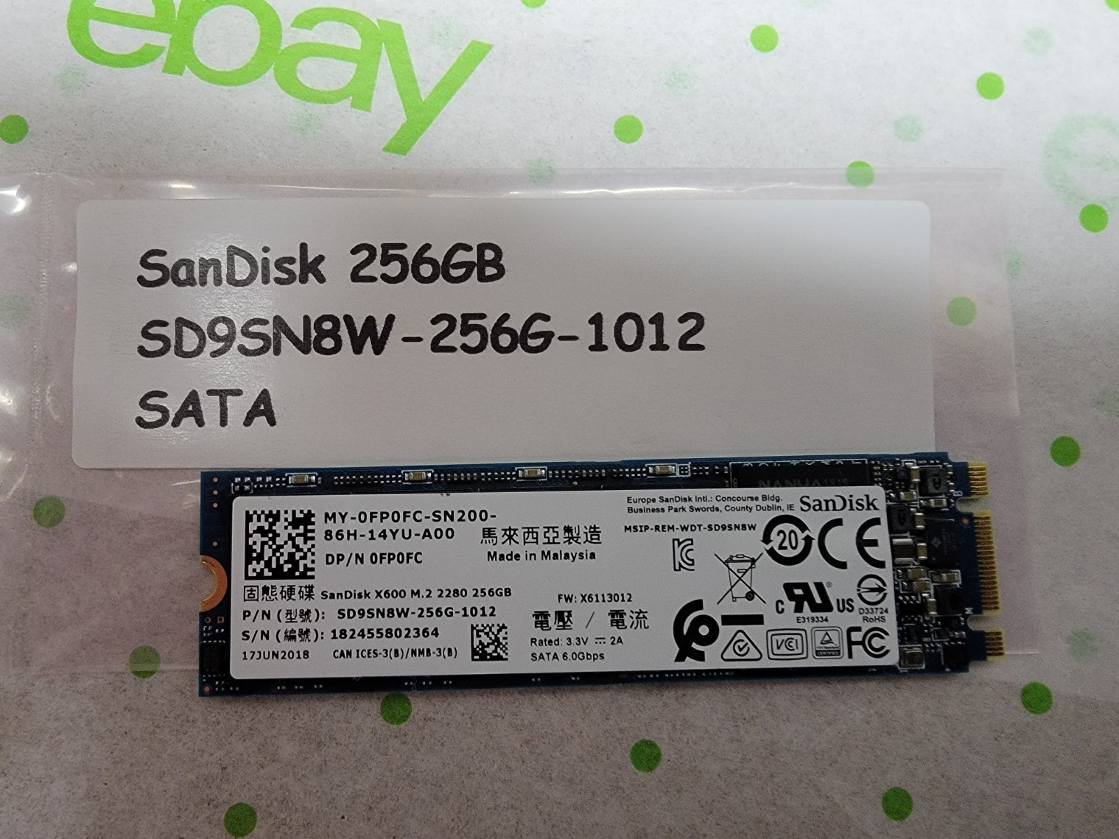SANDISK X600 256GB M.2 SATA 2280 SSD SD9SN8W-256G-1012 - SATA