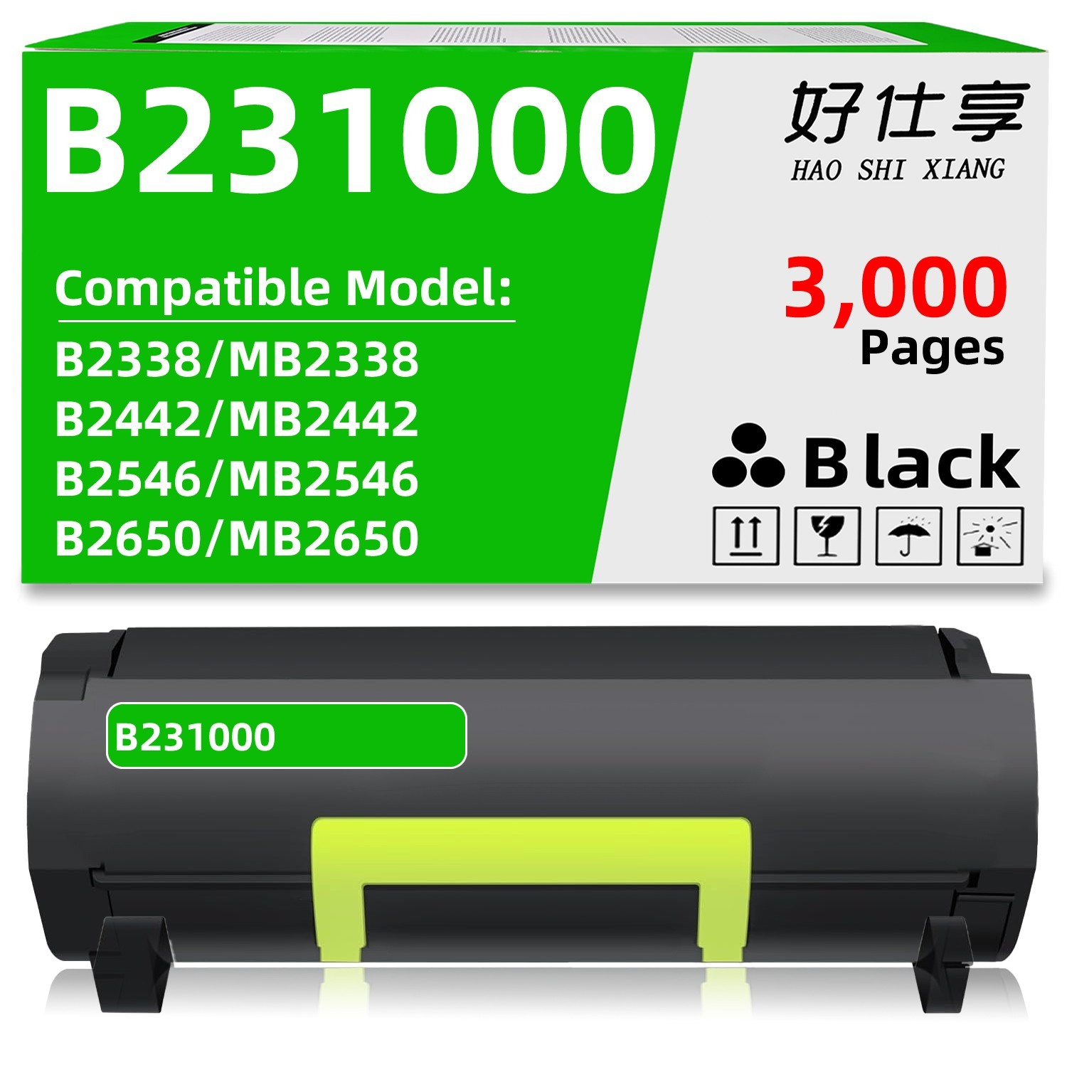 B231000 Toner Cartridge Compatible for Lexmark B2338 B2442 B2546 B2650 MB2338