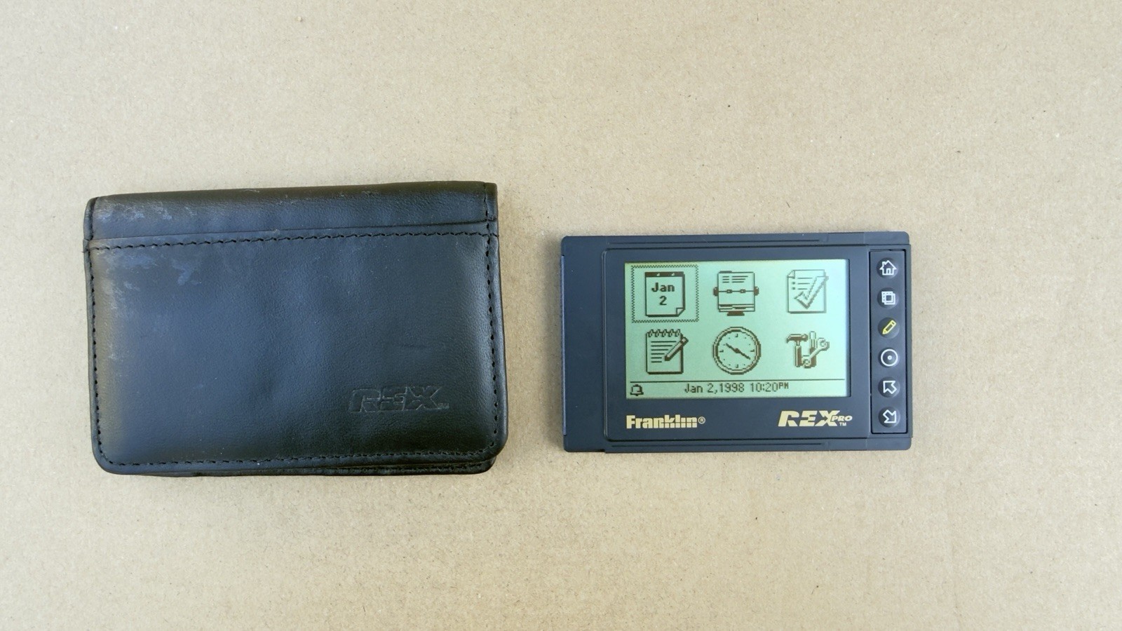 RARE Franklin REX Pro5 Vintage PC Card Organizer (1998) with Leather Case. WORK