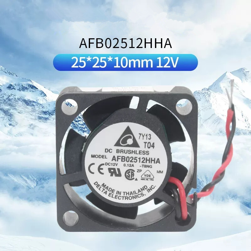 Delta AFB02512HHA 2.5CM 2510 12V 0.12A Double Ball High Speed Cooling Fan 2-wire