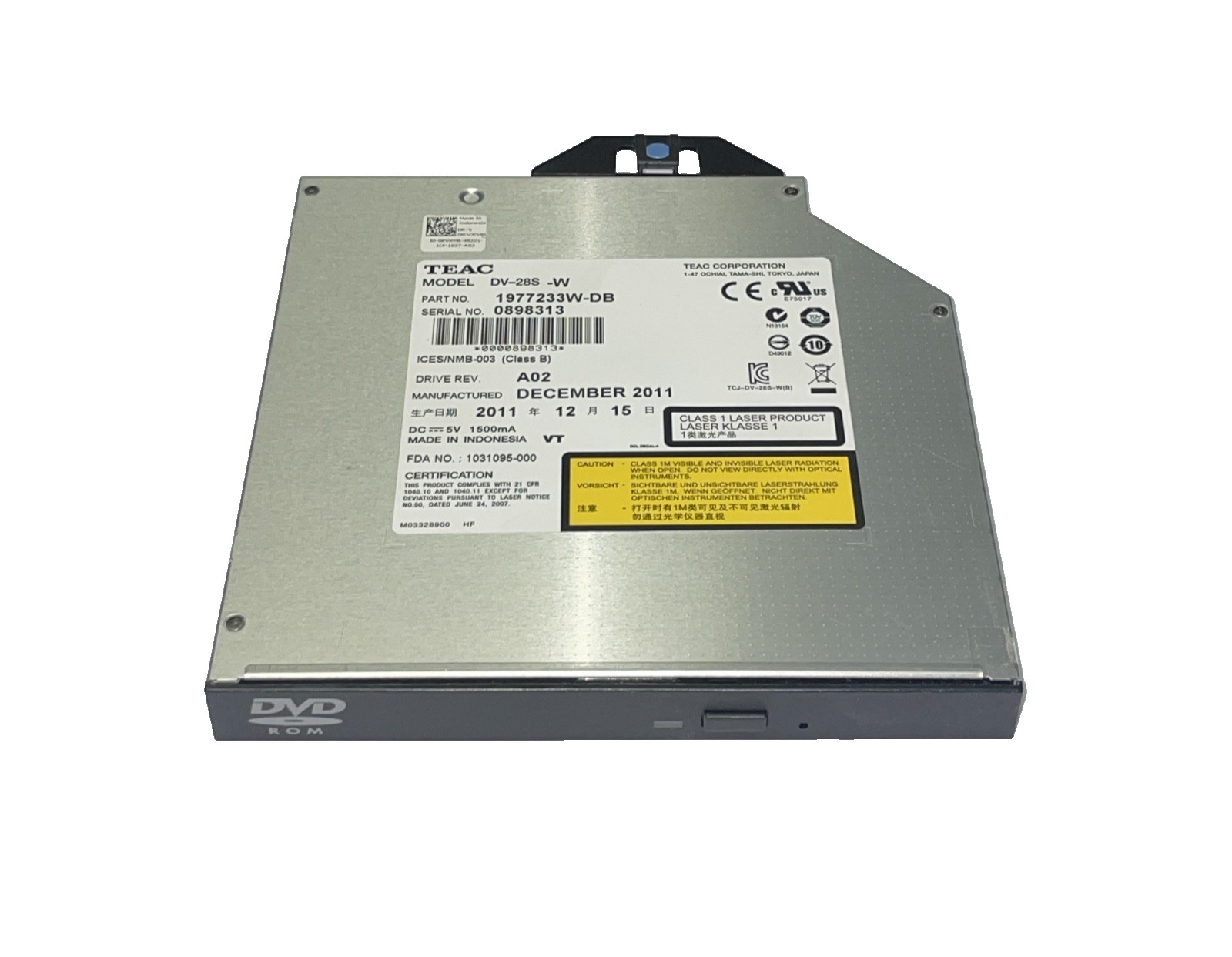 Dell 0KVXM6 19772333W-DB 8x DVD-ROM SATA Slimline Internal Drive