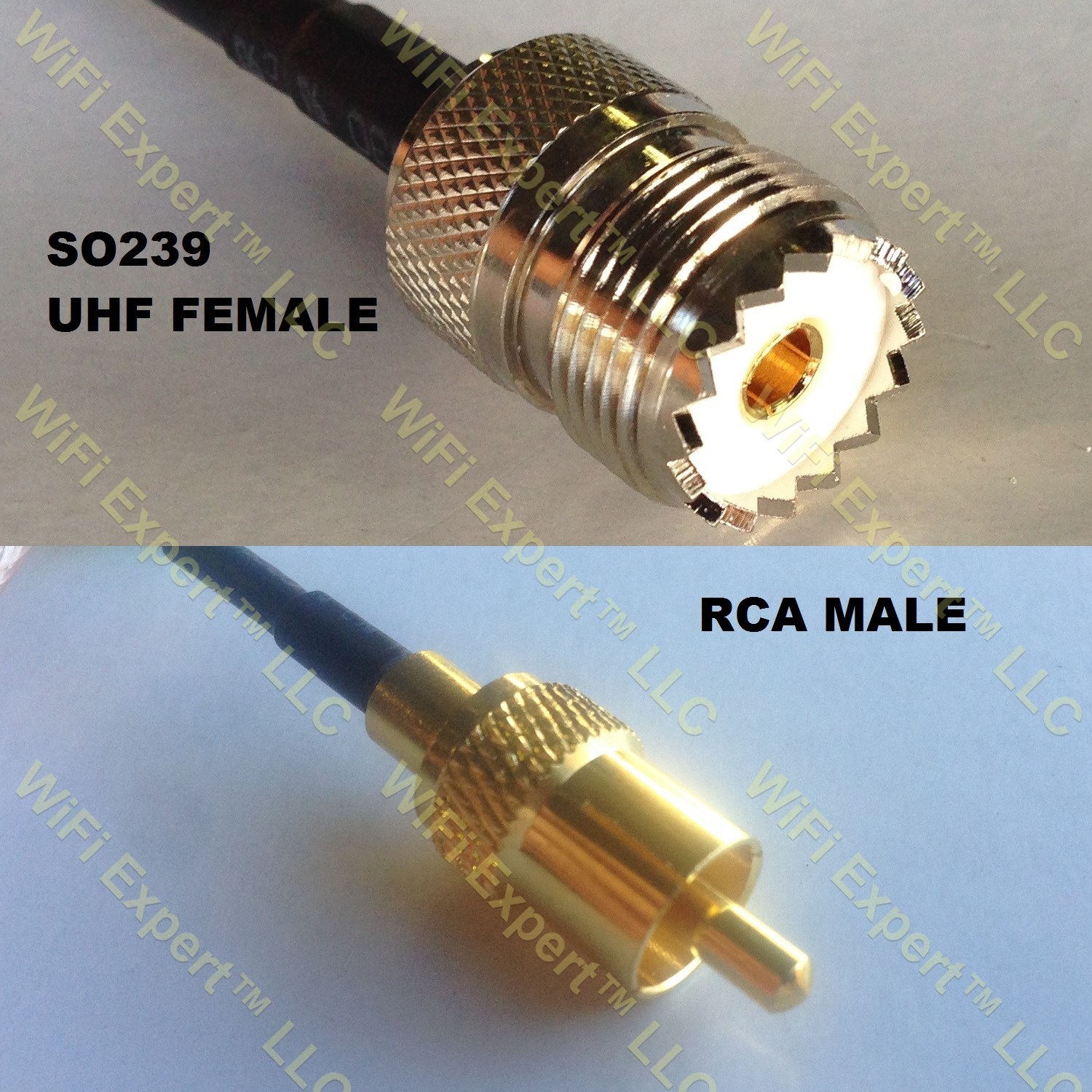 USA-CA LMR240 SO239 UHF FEMALE to RCA MALE Coaxial RF Pigtail Cable