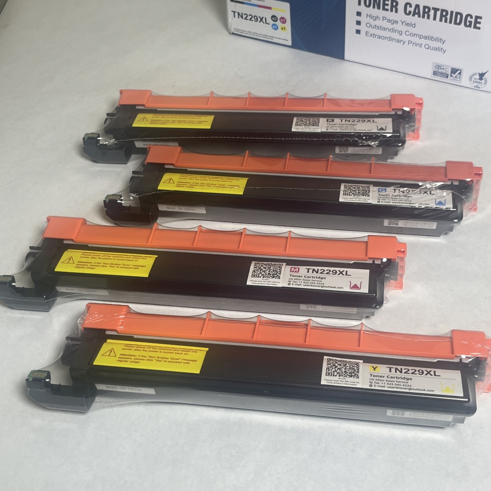 4PK TN229XL TN229 Toner Cartridge 100% Compatible Replacement For OEM