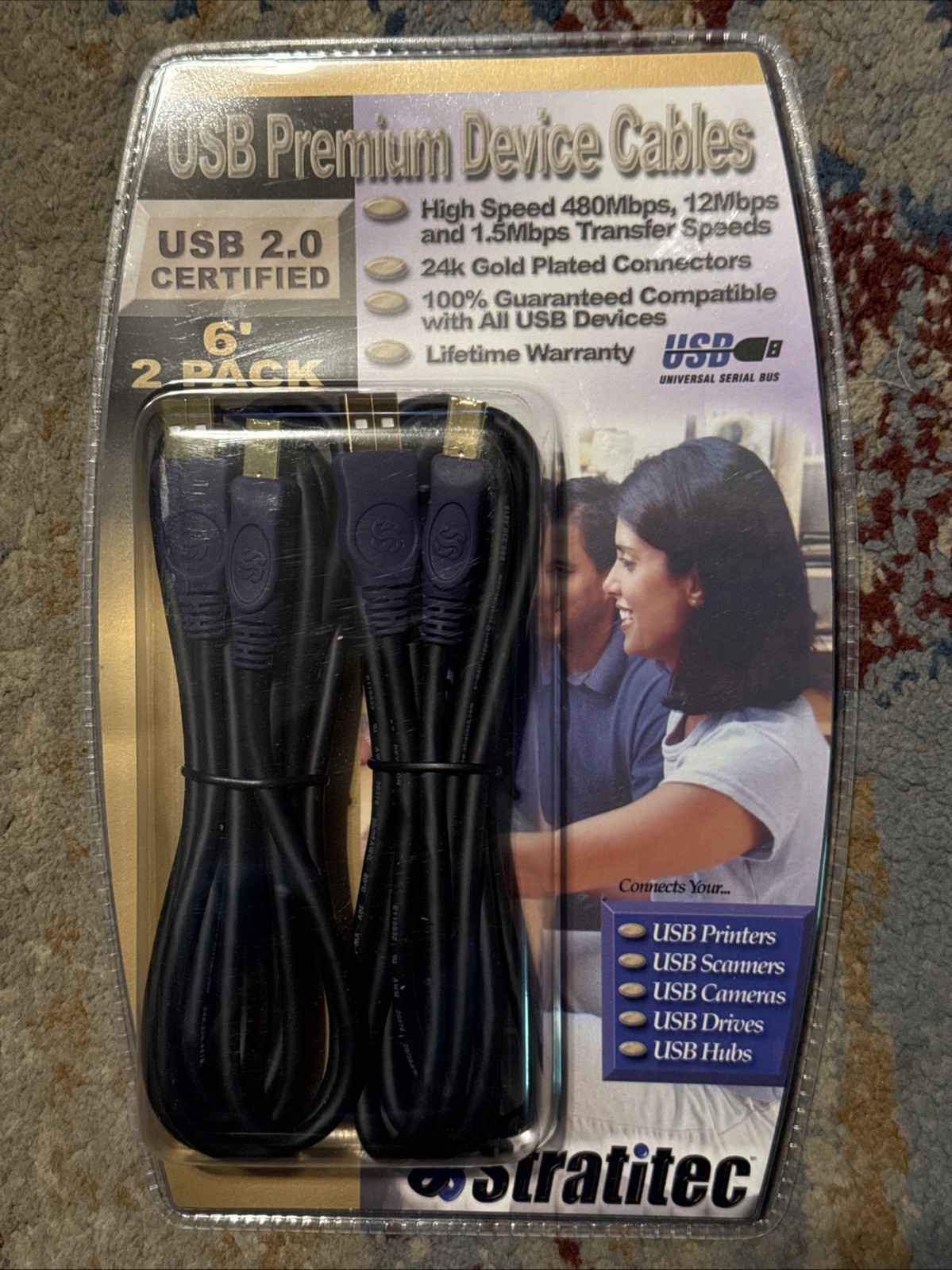 NIP USB Premium Printer & Device Cables Stratitec Gold Plated