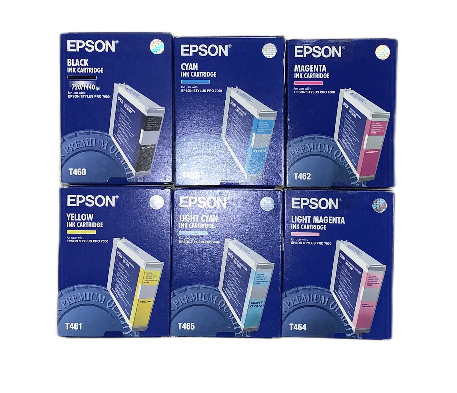 6 x Genuine Ink Epson Stylus Pro 7000 9000 / T460 -T466 INK Cartridges 110ml