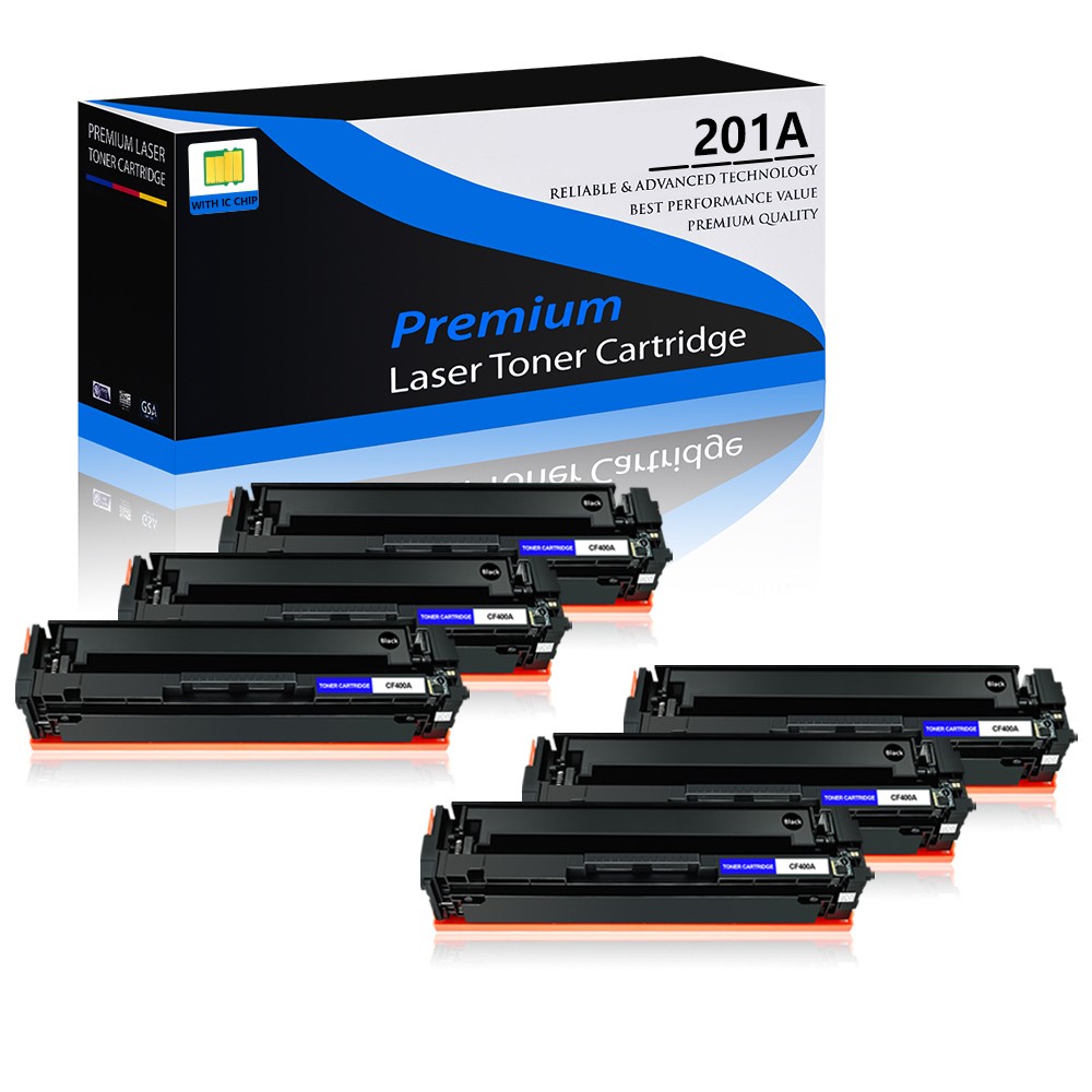 6PK Black Laser Toner Cartridge CF400A 201A For HP Color LaserJet Pro M252dw