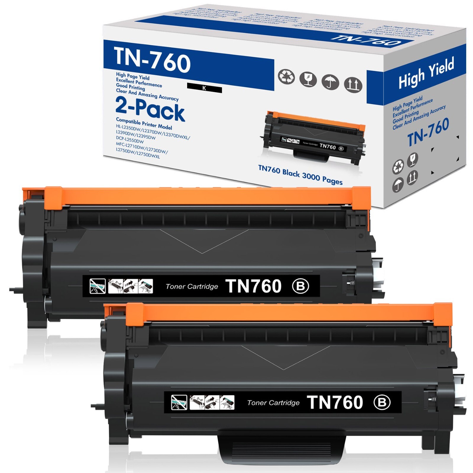 TN760 Toner Cartridge For Brother TN730 MFC-L2750DW HL-L2370DW MFC-L2710DW lot