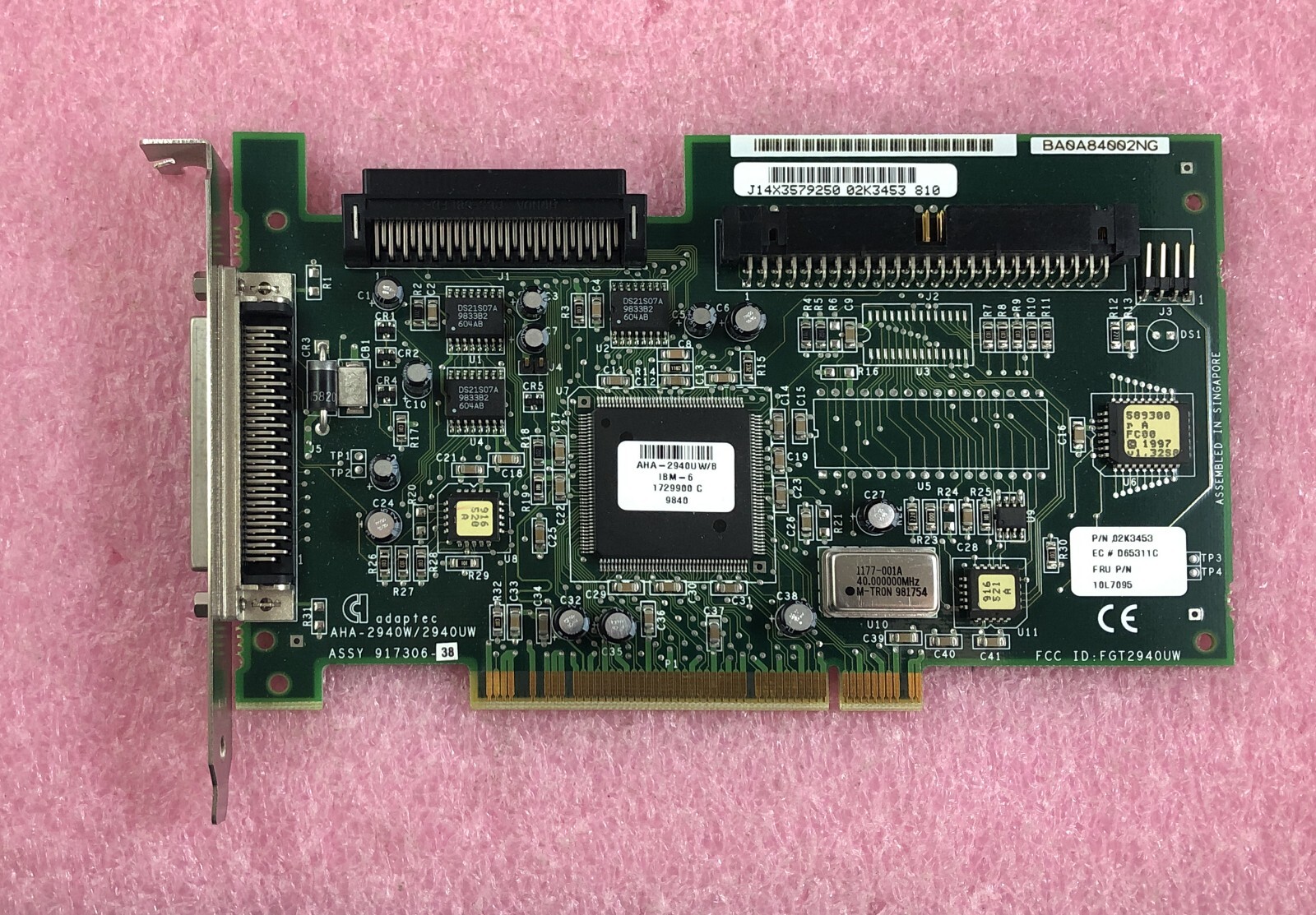 IBM ADAPTEC AHA-2940U W/B PCI SCSI CARD - PN: 02K3453 - FRU: 10L7095