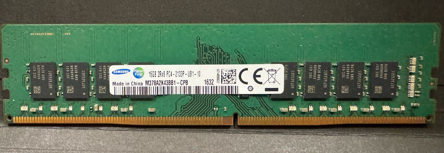 Samsung 64GB 4x16GB DDR4-2133 PC4-2133P Desktop RAM M378A2K43BB1-CPB Tested
