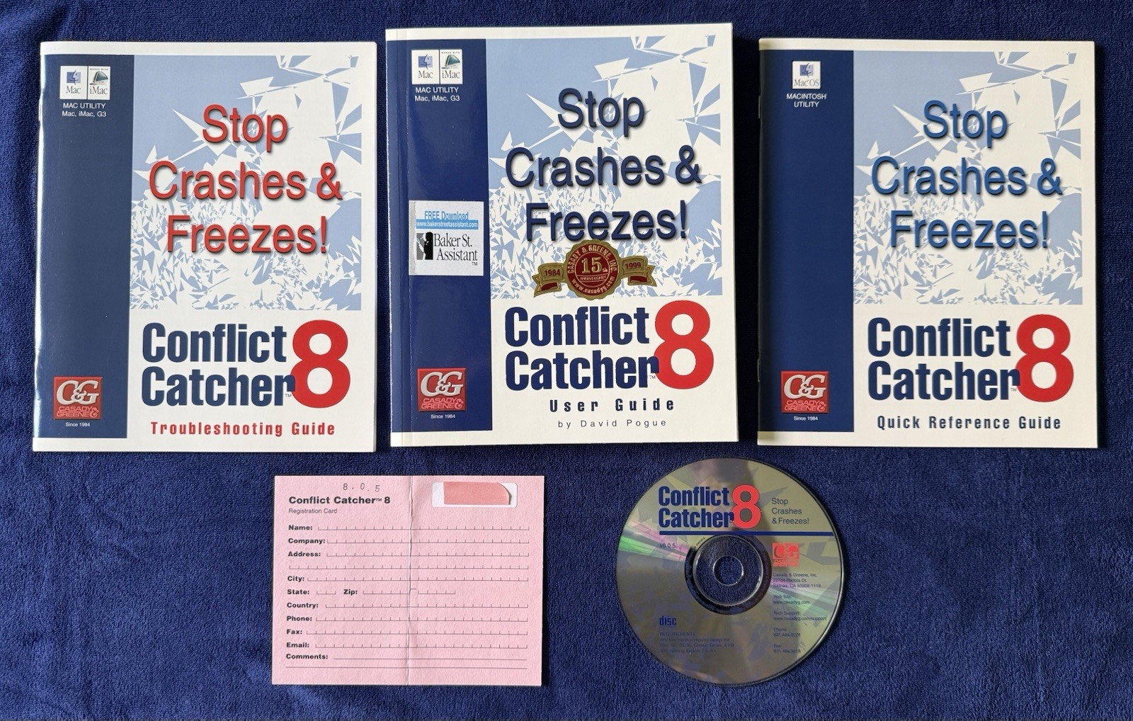 Conflict Catcher 8 v 8.0.5 Mac Software 1998 Casady Greene Manual CD CIB Vintage
