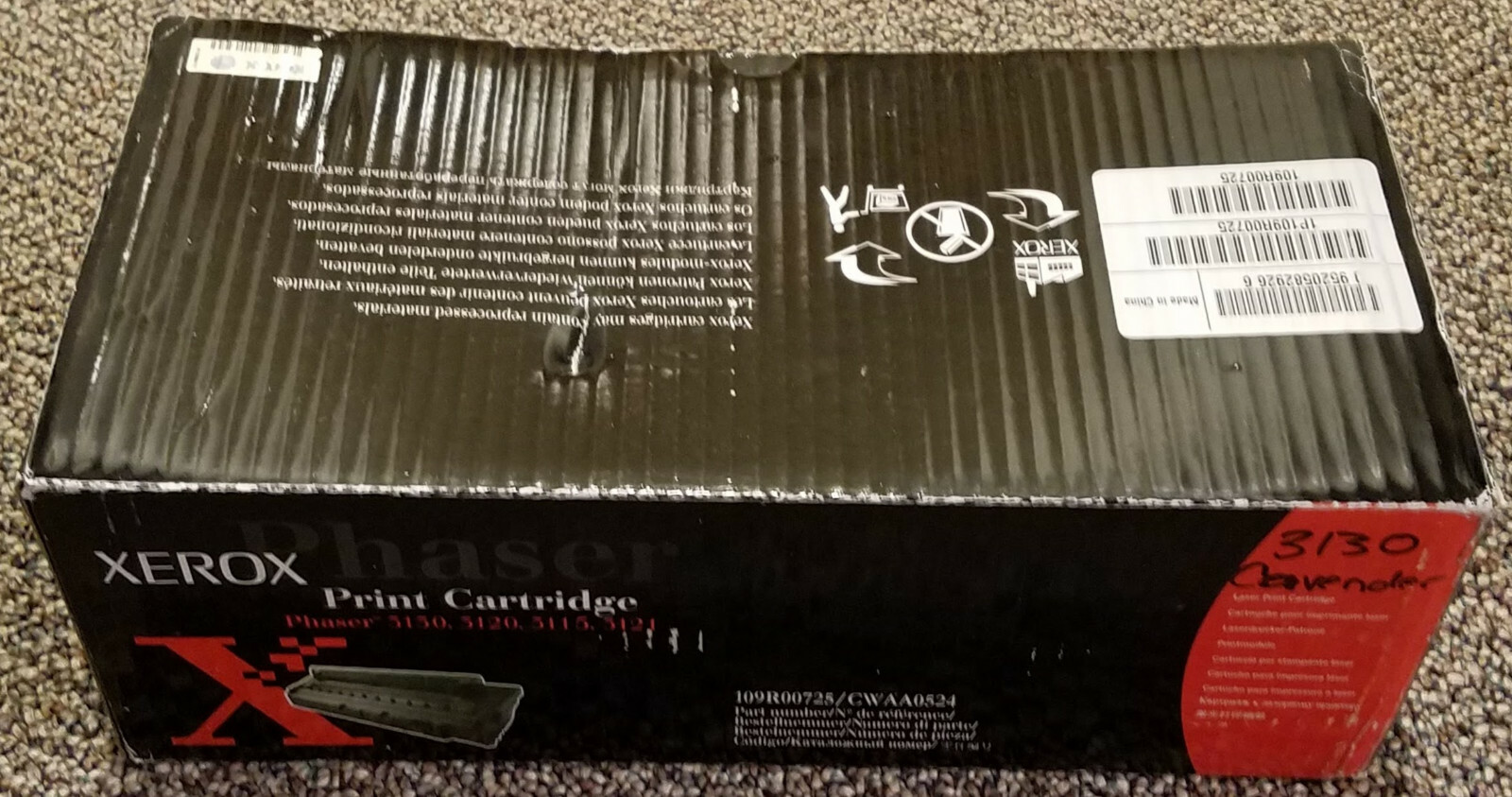 New Sealed Genuine Xerox 109R00725 CWAA0524 Toner Cartridge Phaser 3130 3121