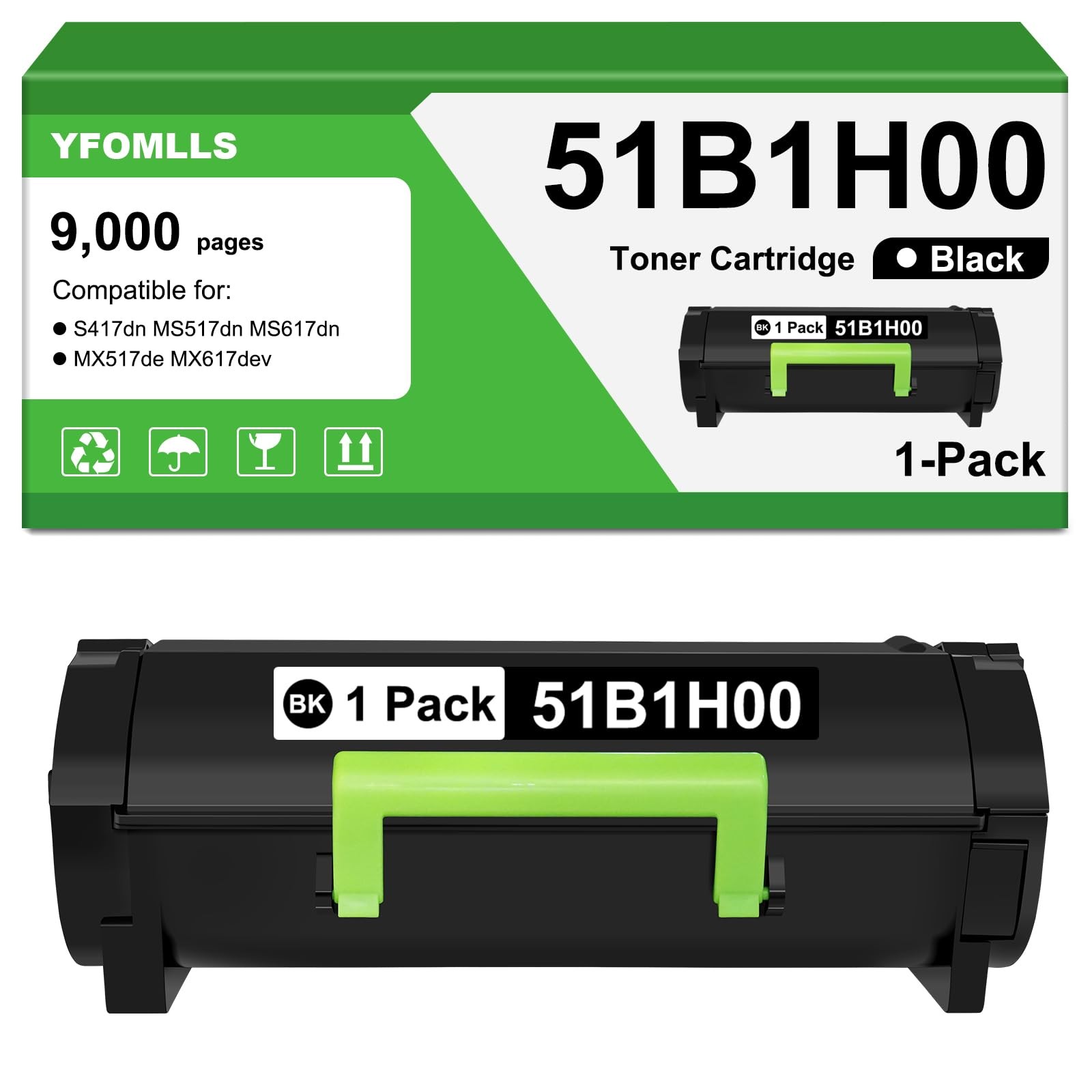 51B1H00 Black Toner Compatible Replacement