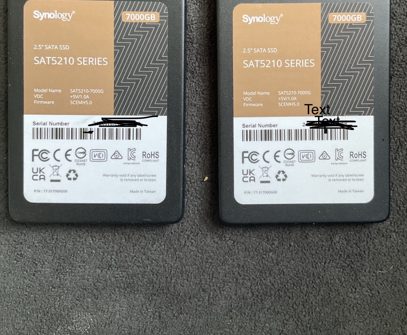 2x Synology SAT5210-7000G Solid State Drive 7000GB 2.5"  SATA SSD