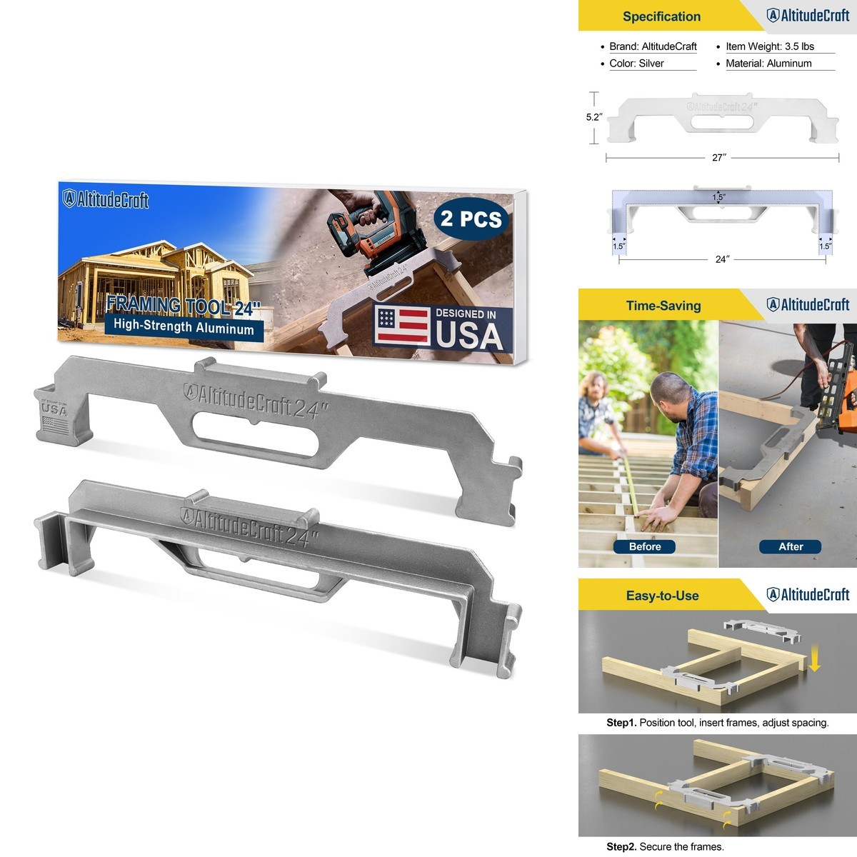 AltitudeCraft 24-Inch Stud Layout and Framing Jig 2-Piece