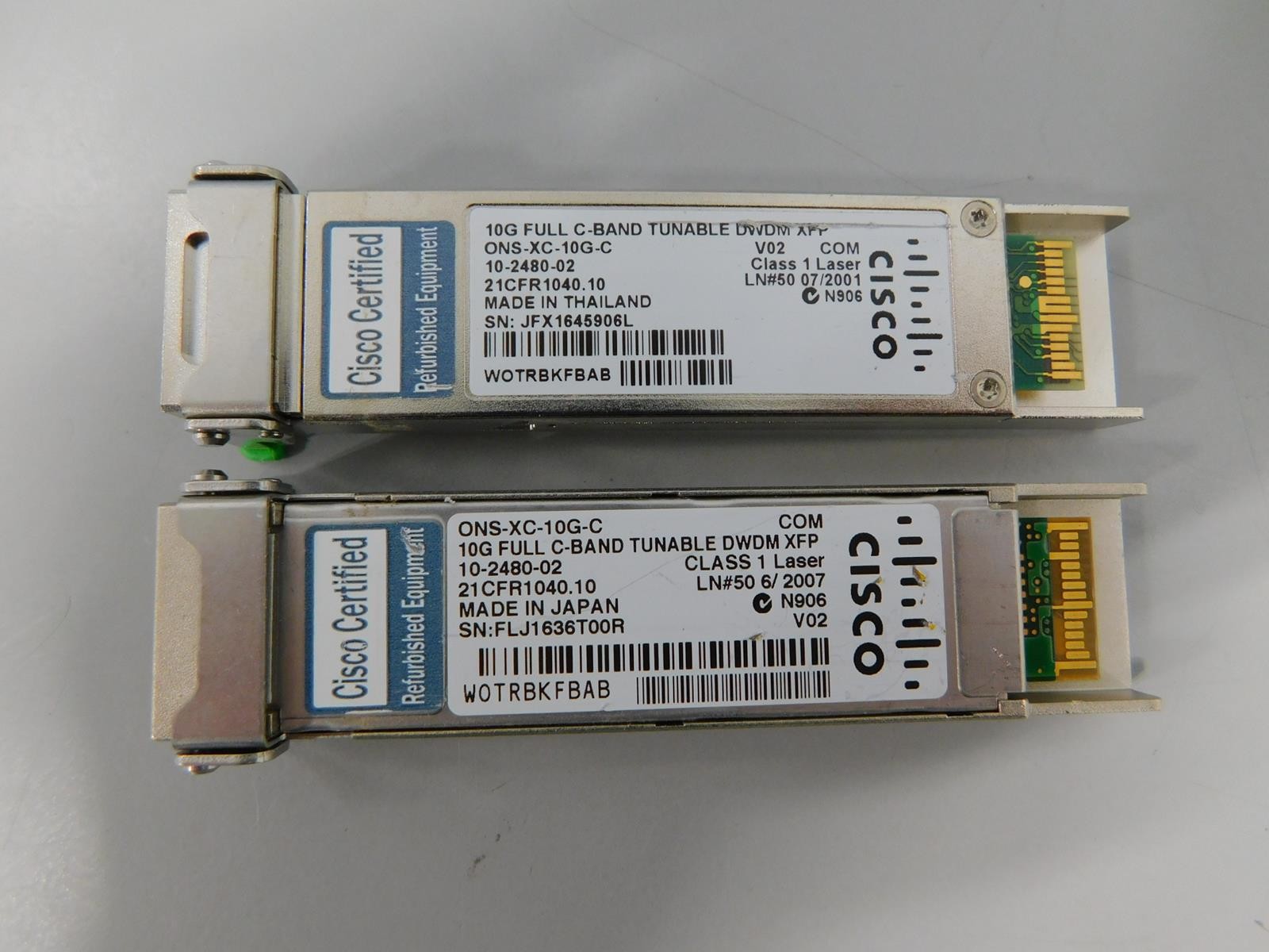 2x Cisco CISCO ONS-XC-10G-C