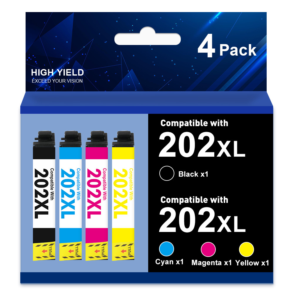 4PK 202XL T202 202 XL Ink Cartridges for Epson WorkForce XP-5100 WF-2860 Printer