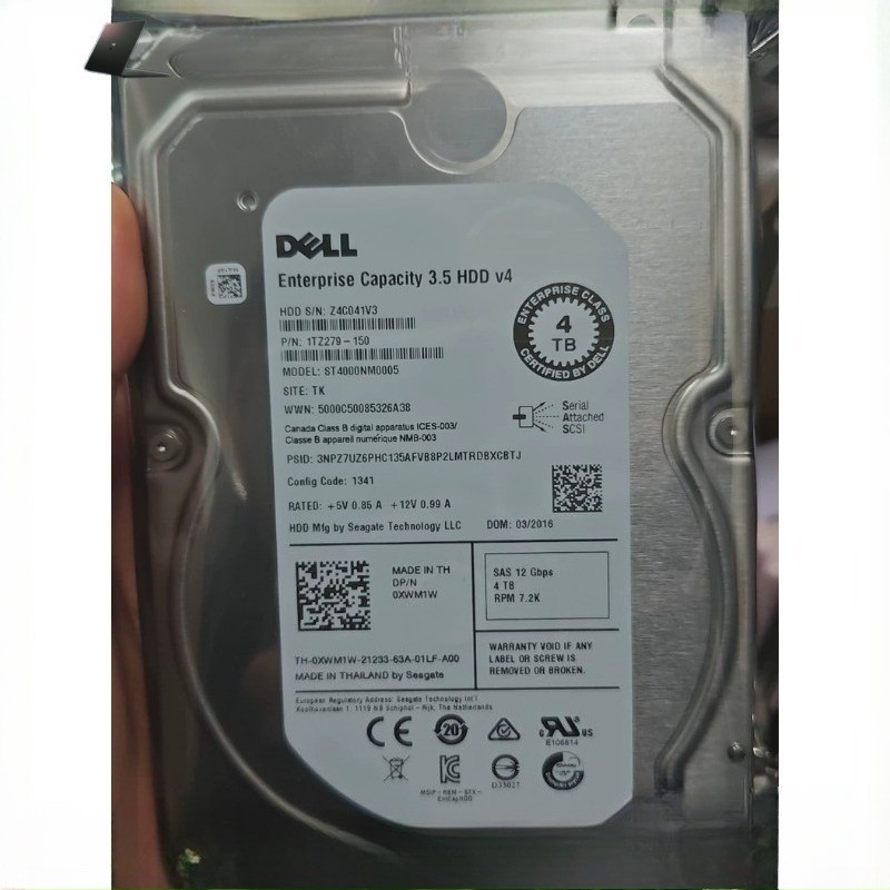 New Dell 0XWM1W XWM1W ST4000NM0005 4TB 7.2K 128MB SAS 3.5" HDD Hard Drive