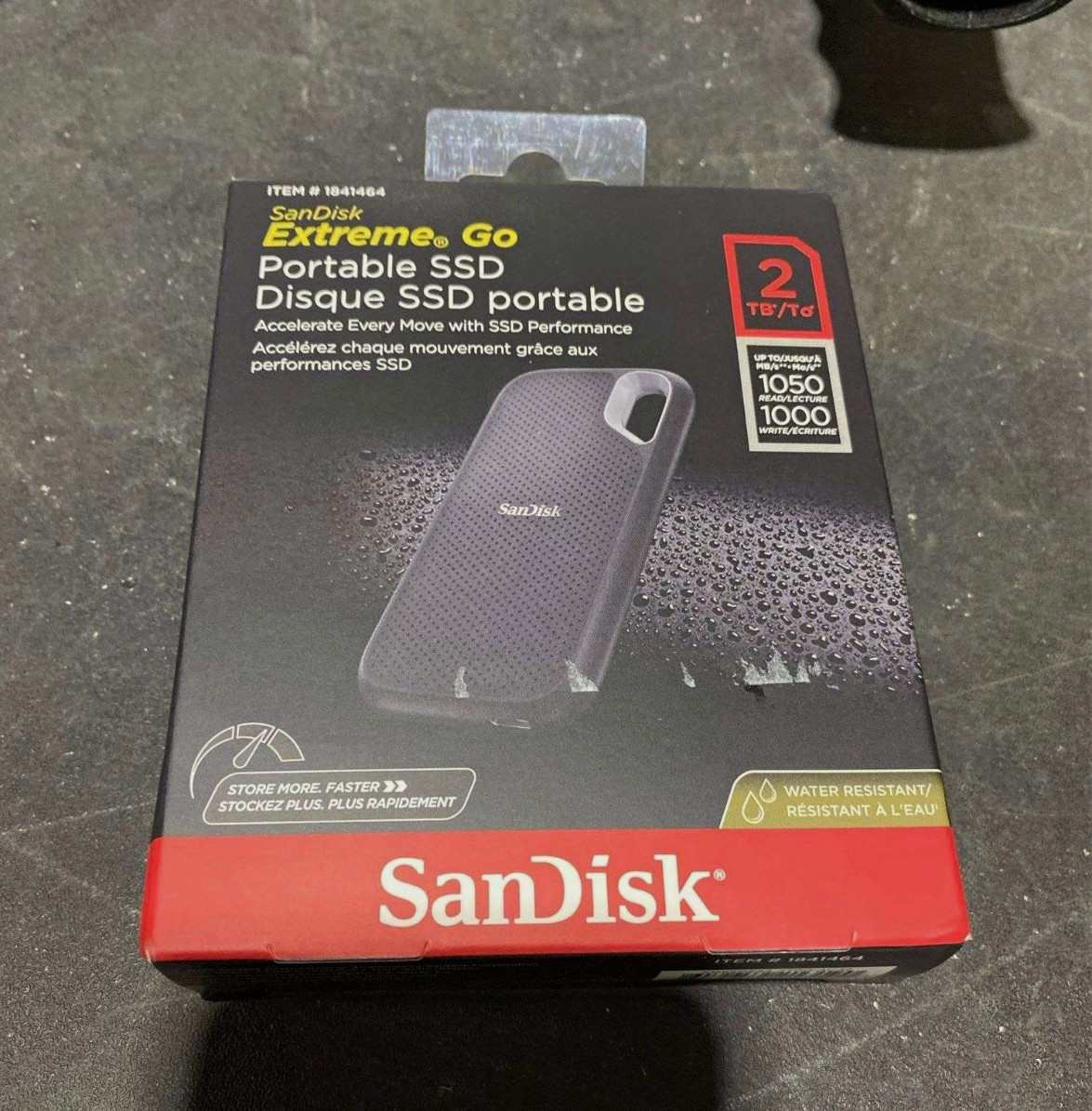 SanDisk Extreme Go 2TB Portable External SSD USB 3.2 Gen 2 Black