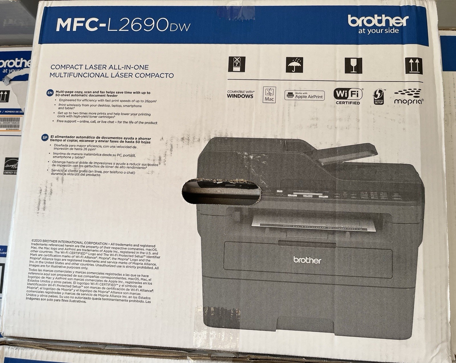 Brother MFC-L2690DW Monochrome Laser All-In-One Printer Brand New Factory Sealed