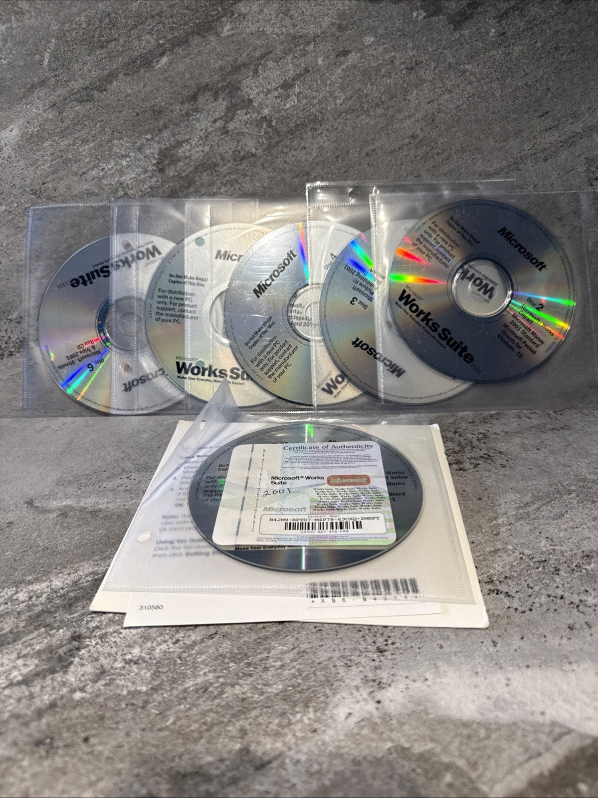 Complete Microsoft Works Suite 2001 Vintage PC Software Set  CDs