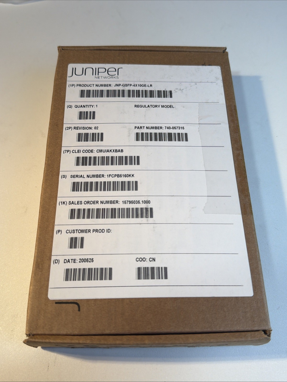 Juniper JNP-QSFP-4x10GE-LR 740-057315 QSFP-4x10GE-LR 10km New Sealed