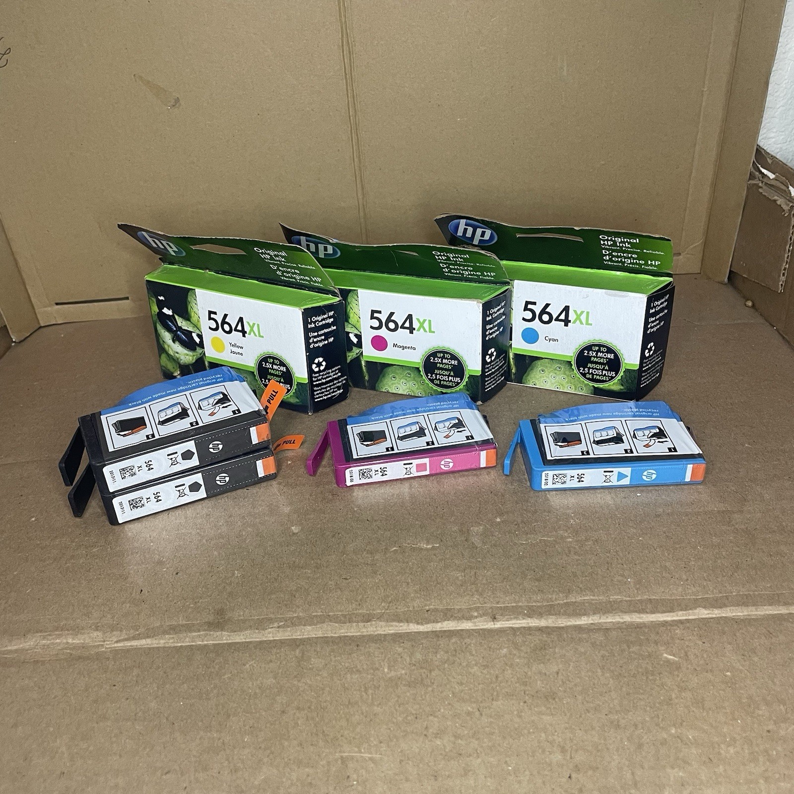 Genuine HP 564 Black & 564 XL Color Ink Combo 4 Pack Lot