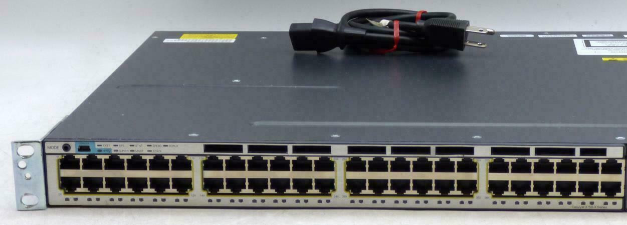 Cisco Catalyst 3750-X WS-C3750X-48T-S  With C3KX-NM-10G and DUAL C3KX-PWR-350WAC