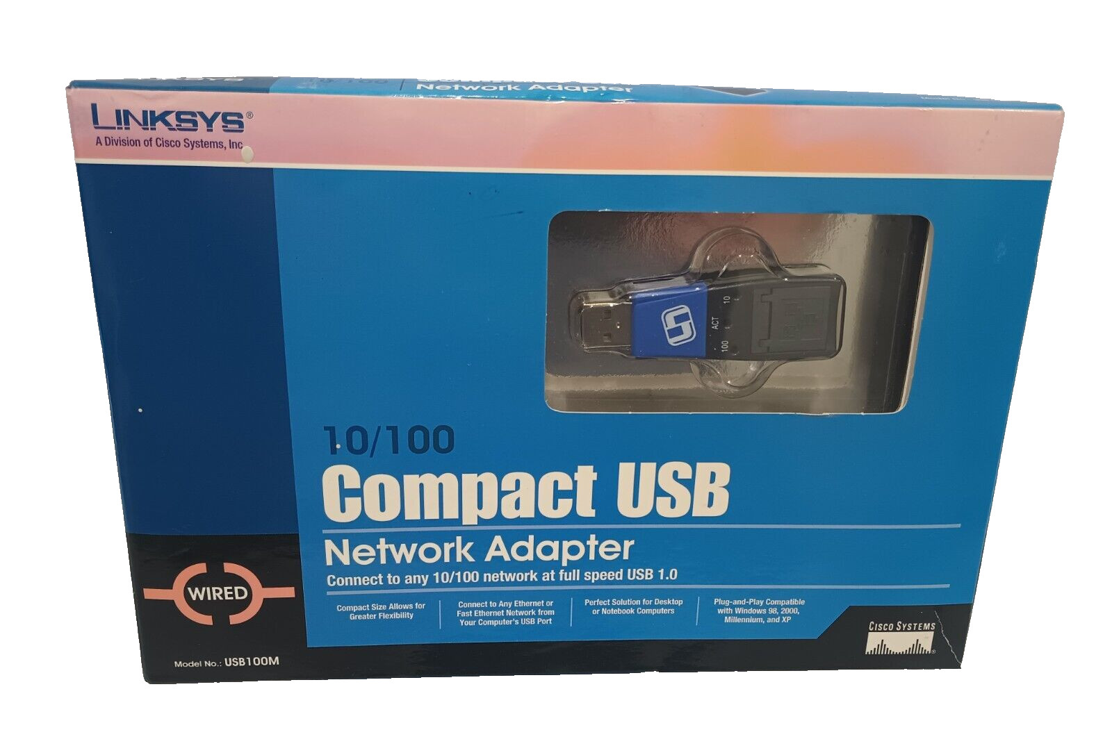 Linksys 10/100 Compact USB Network Adapter Brand Model USB 100m New Sealed