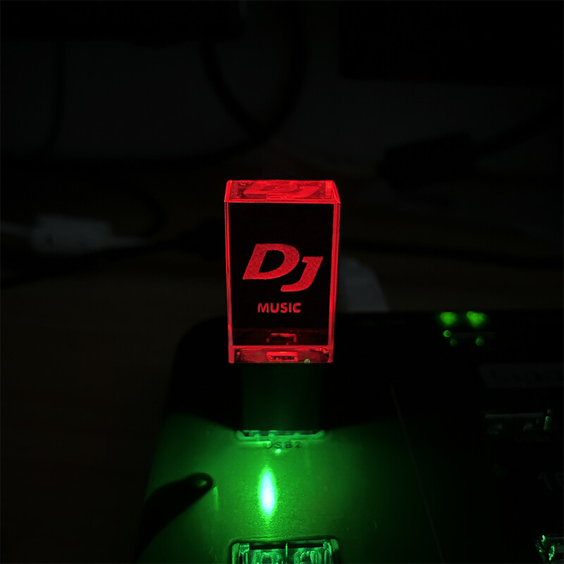 Engraving Logo Crystal DJ LED 32GB 64GB 128GB 256GB USB 2.0 Flash Drive with box