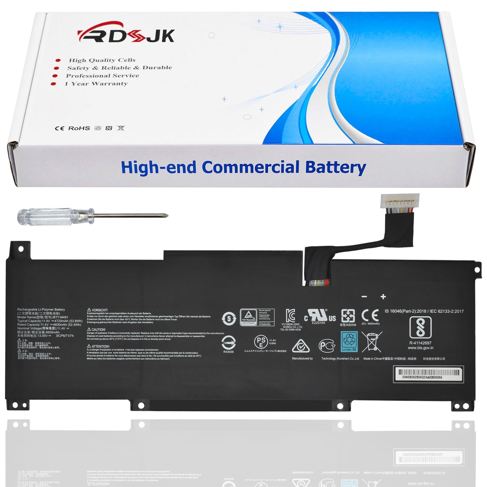 BTY-M491 Laptop Battery for MSI Modern 15 A10 A10M A10M-028DE A10M-029 A10RAS