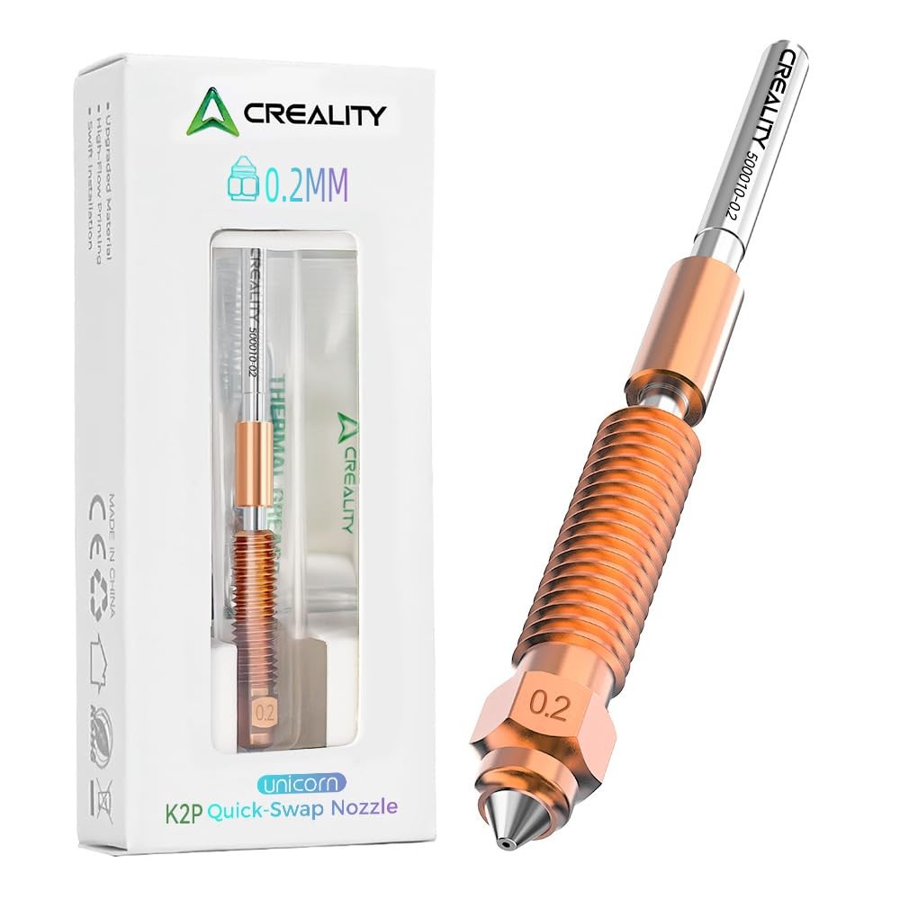 Creality K2 Plus/ K2 Nozzle 0.2mm, Original Unicorn Quick Swap Nozzle with Ti...