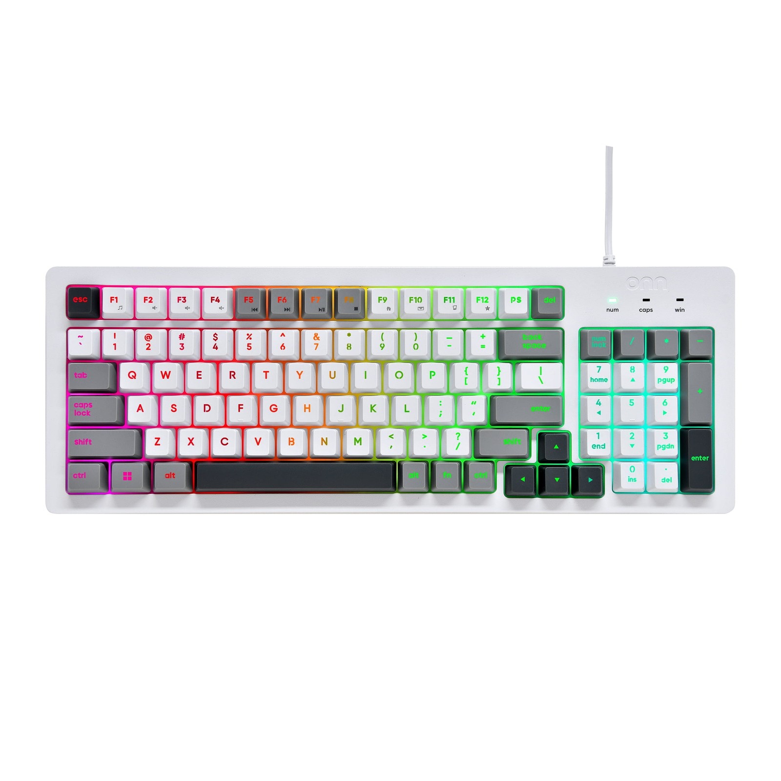 Wired RGB Backlit Keyboard, Arctic White, USB Connection