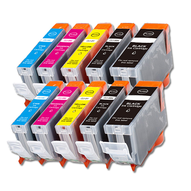 10PK Combo Printer Ink chipped for Canon PGI-5BK CLI-8 MP500 MP530 MP600 MP610