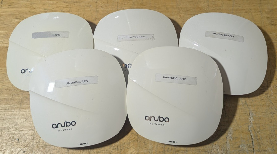 Lot of 5 HP Aruba AP-325 POE+ Wireless Access Point APIN0325 NO AC ADAPTER