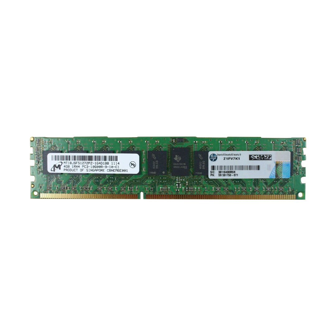 Genuine Micron HP MT18JSF51272PZ-1G4D1BB 4GB  PC3-10600R-9-10-C1 Server RAM