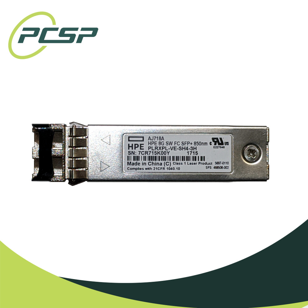 Lot of 100 HP AJ718A 8G SW FC SFP+ Transceiver 850nm PLRXPL-VE-SH4-3H 468508-002