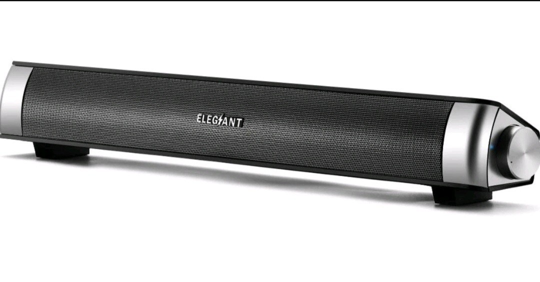 ELEGANT USB Desktop Soundbar Wired Speaker with Volume Control and Mic Input Jac